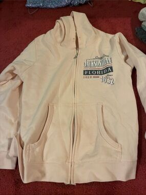 Jacksonville Florida Kids Zip-Up Hoodie in Light Peach